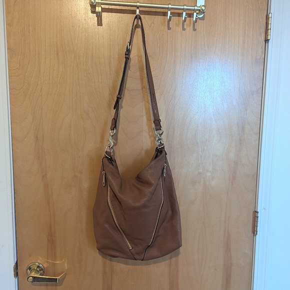 Rebecca Minkoff pebbled supple leather moto hobo shoulder/crossbody bag - Picture 3 of 10